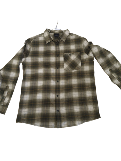 Jack Wolfskin Green Plaid Button-Down Shirt - Size L