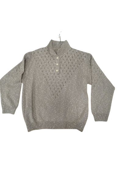Beige Knit Sweater with Collar - Size NL 44/46
