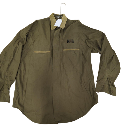 Coniplaces Collection Olive Button-Down Shirt with Corduroy Collar - Size 3