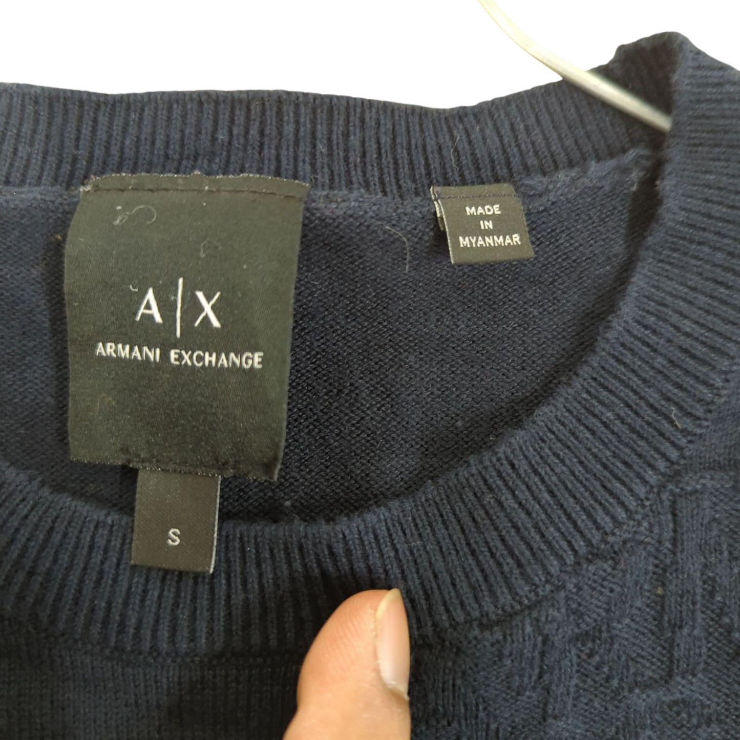 Armani Exchange Navy Textured Sweater - Size S
