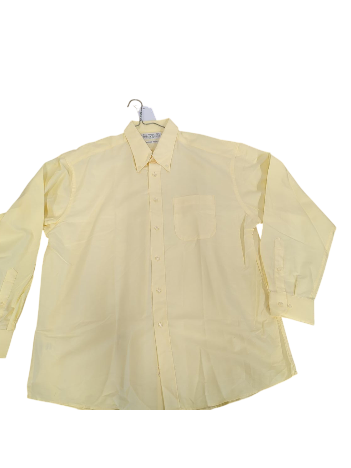 Marks & Spencer Yellow Oxford Button-Down Shirt - Size 17½