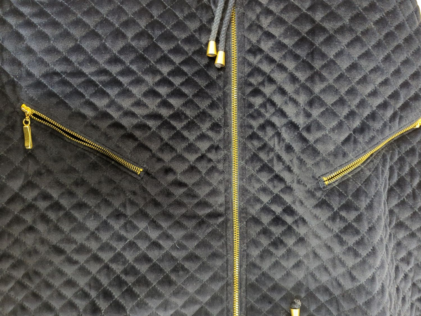 Marco Giordani Linea Sport Navy Quilted Vest with Gold Zippers