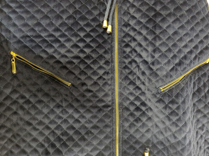 Marco Giordani Linea Sport Navy Quilted Vest with Gold Zippers