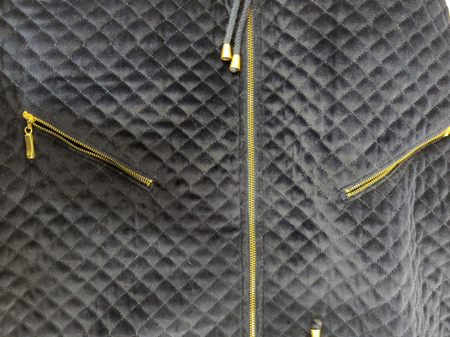 Marco Giordani Linea Sport Navy Quilted Vest with Gold Zippers