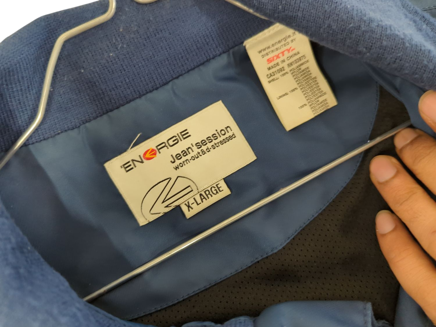 Energie Jean'session Blue Windbreaker Jacket - Size XL