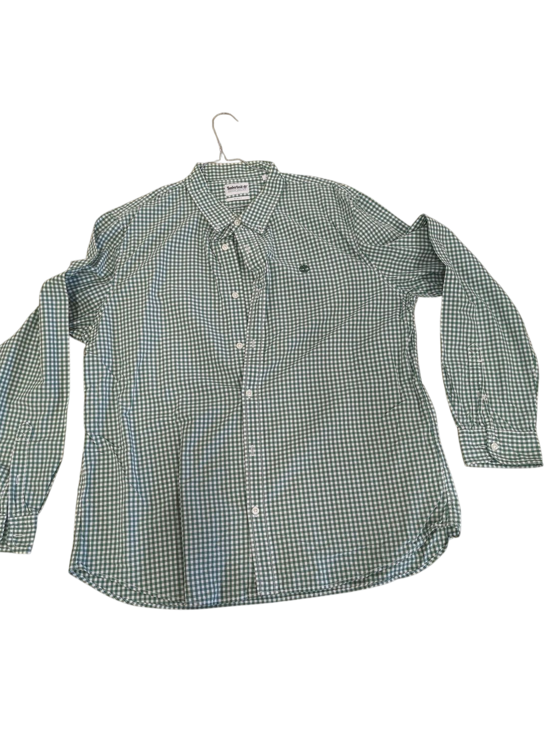 Timberland Green Gingham Check Button-Down Shirt - Slim Fit