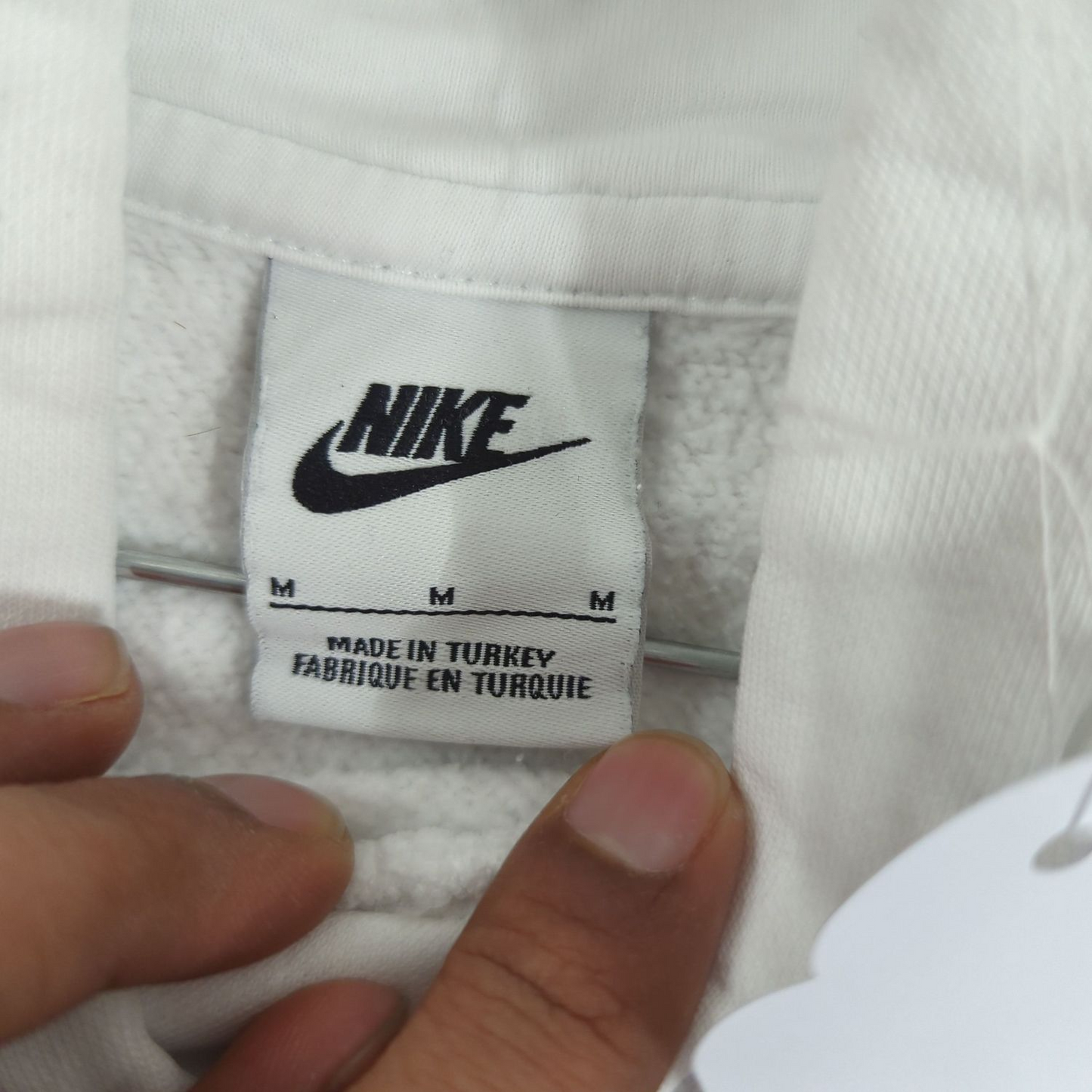 Nike White Windbreaker Jacket with Colorful Logo - Size M