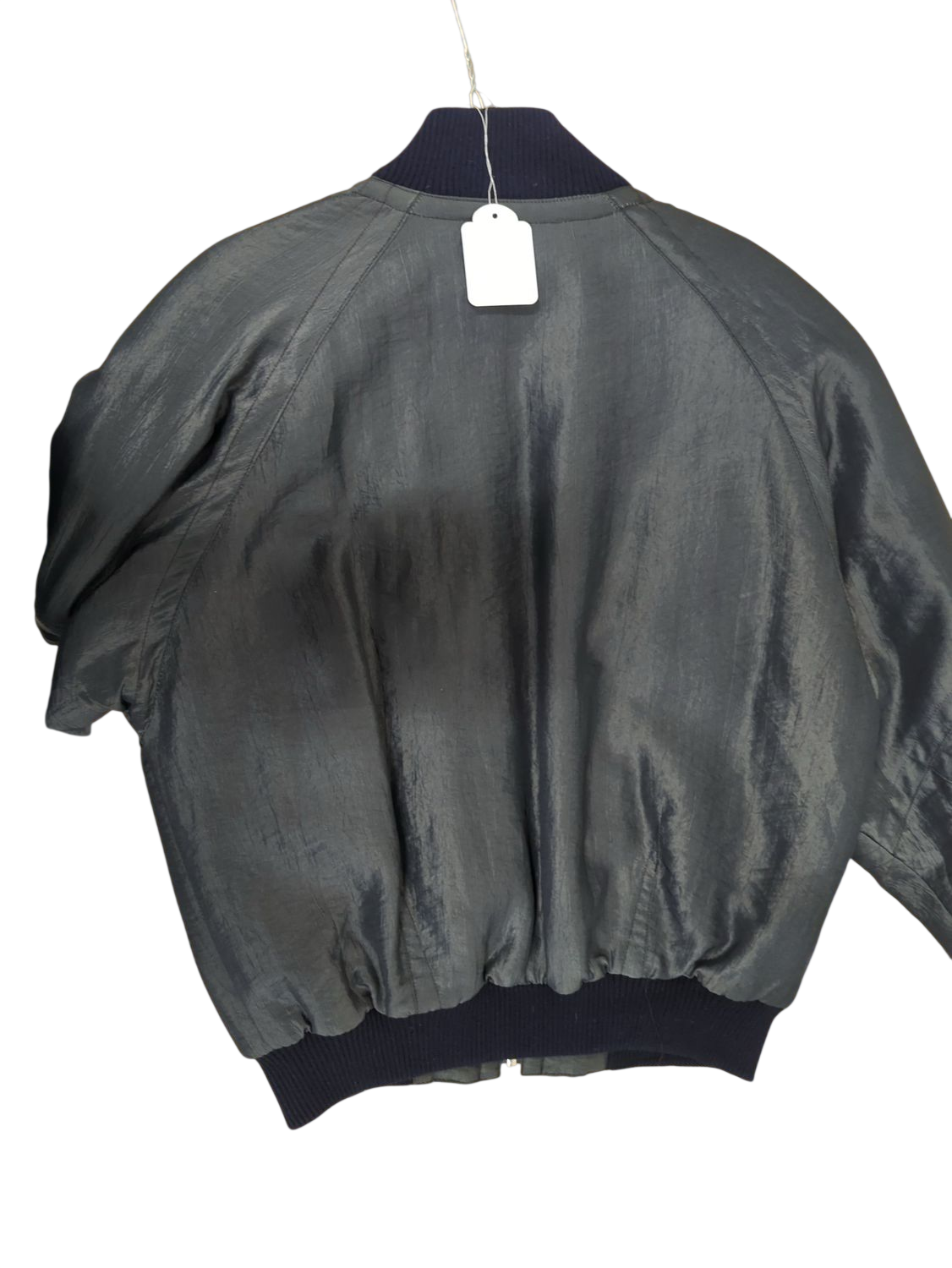 Black Bomber Jacket with Zipper Details - Size 50