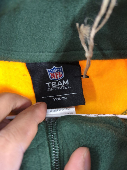 Green Bay Packers NFL Team Apparel Youth Quarter-Zip Fleece Pullover