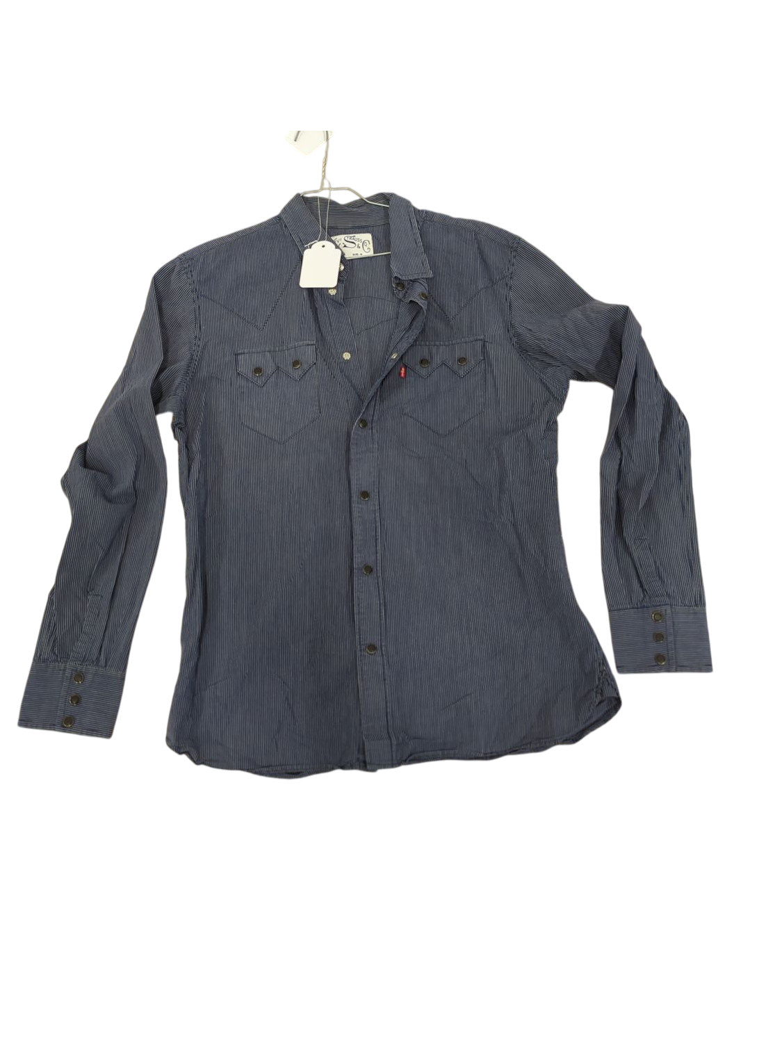 Strauss & Co. Blue Striped Button-Down Shirt - Size M