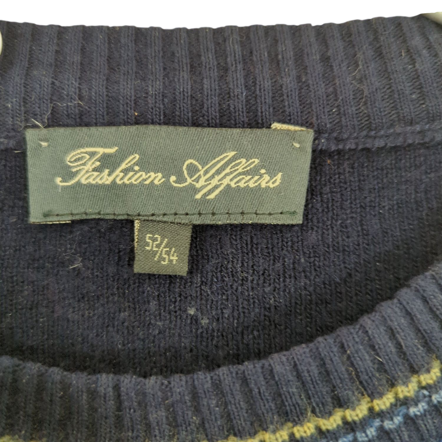 Fashion Affairs Men's Argyle Wool Sweater - Size 3XL
