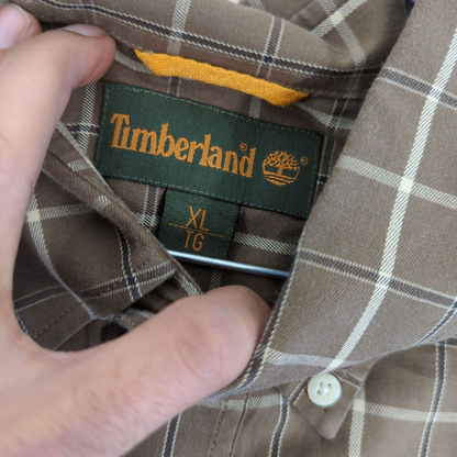 Timberland Brown Plaid Button-Down Shirt - Size XL