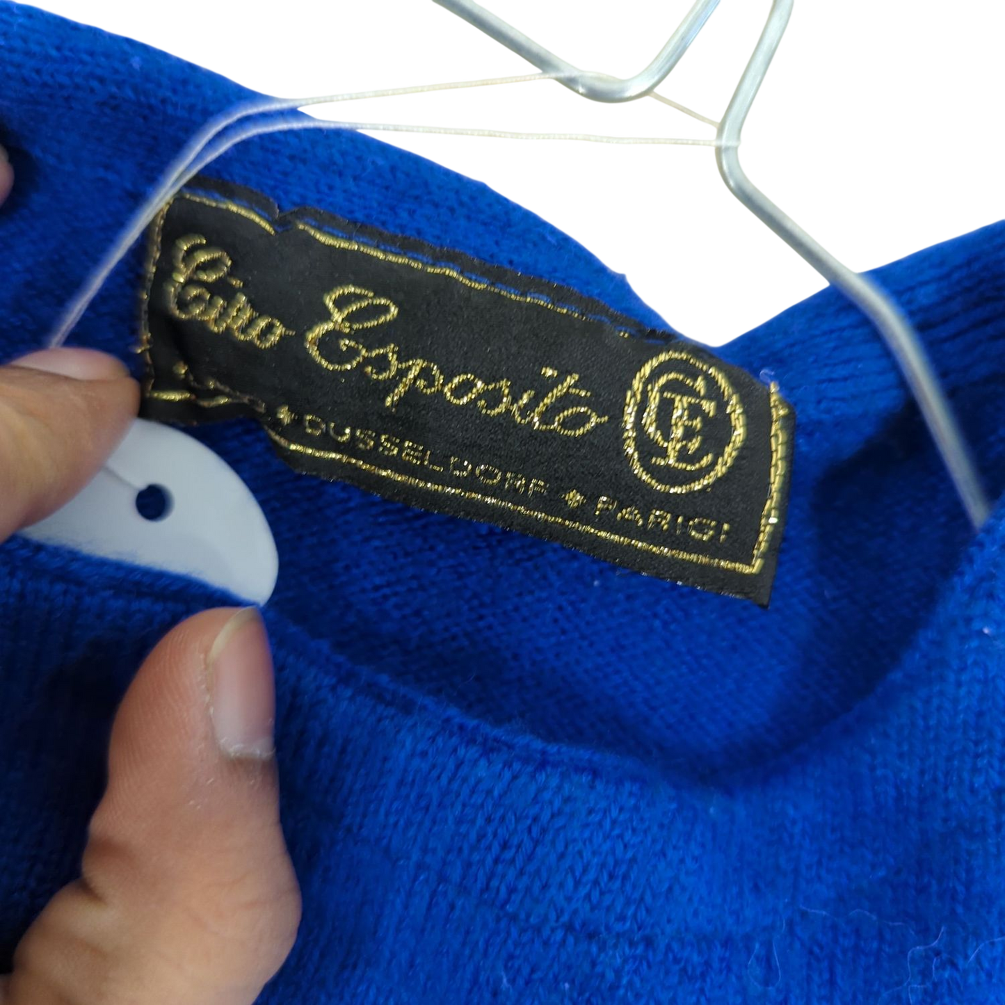 La Perla Blue Embroidered T-shirt with Rhinestone Detail