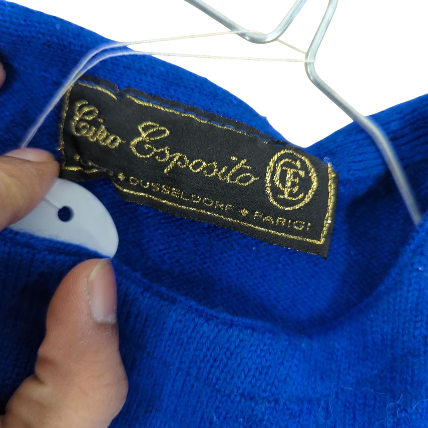 La Perla Blue Embroidered T-shirt with Rhinestone Detail