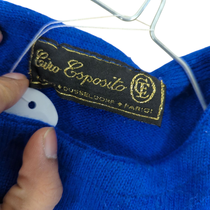La Perla Blue Embroidered T-shirt with Rhinestone Detail