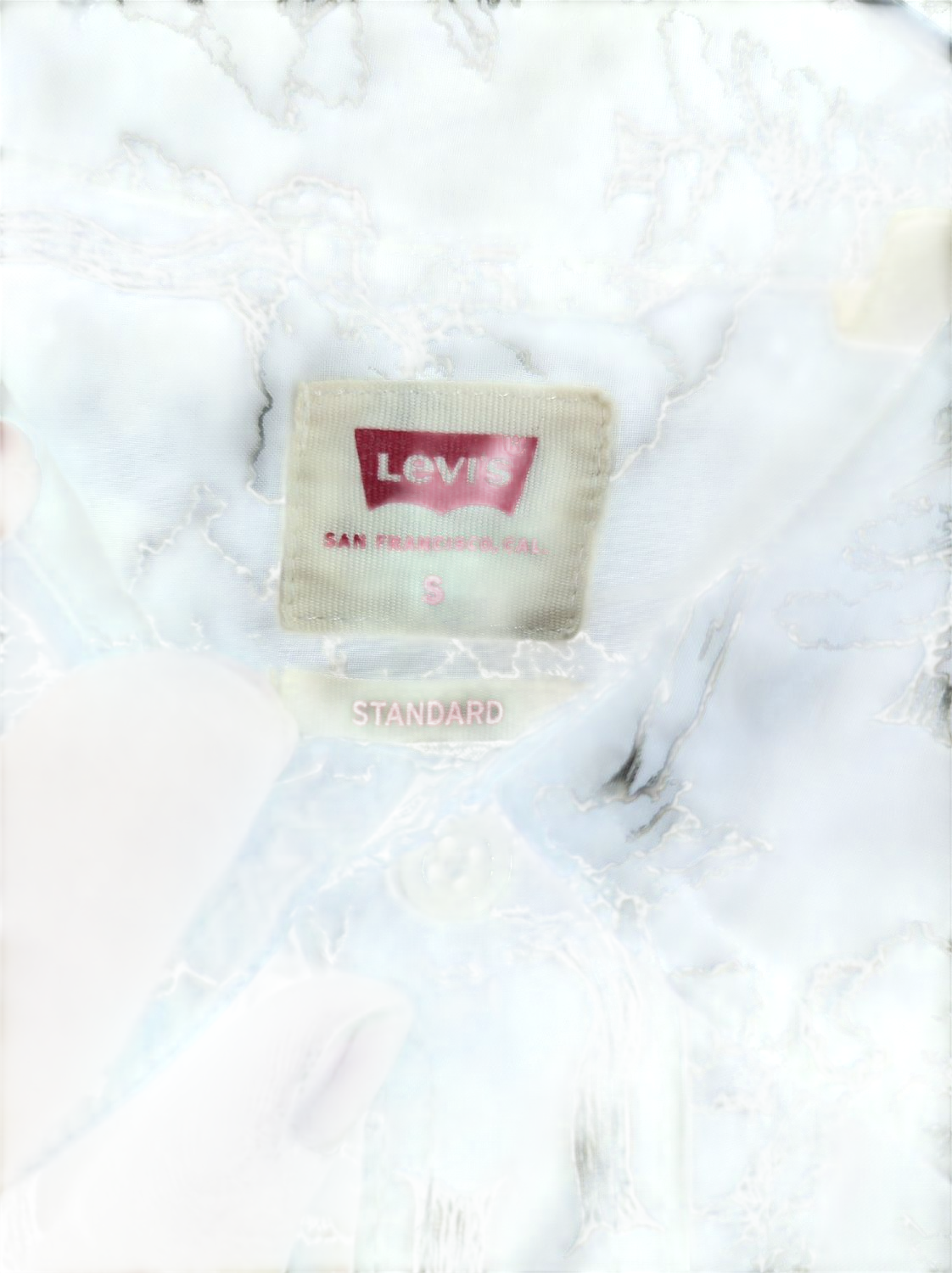 Levi's White Button-Down Shirt with Tree Pattern - Size S
