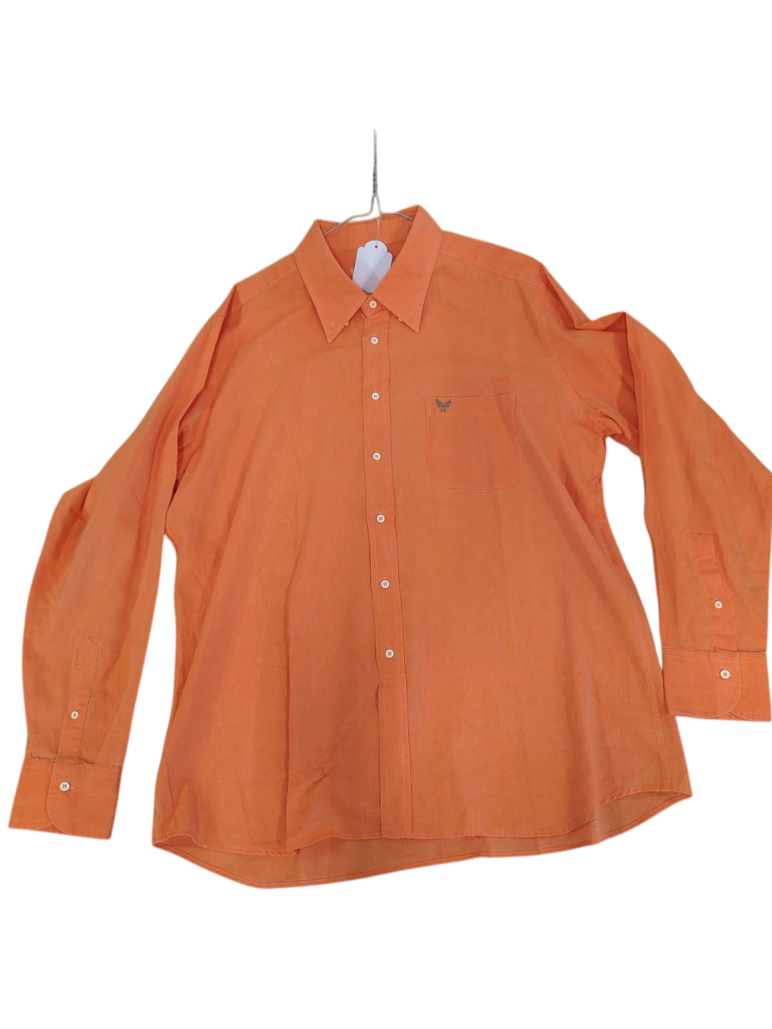 Aviator Orange Button-Down Shirt - Long Sleeve Cotton Casual Shirt