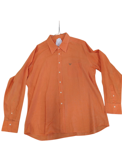 Aviator Orange Button-Down Shirt - Long Sleeve Cotton Casual Shirt