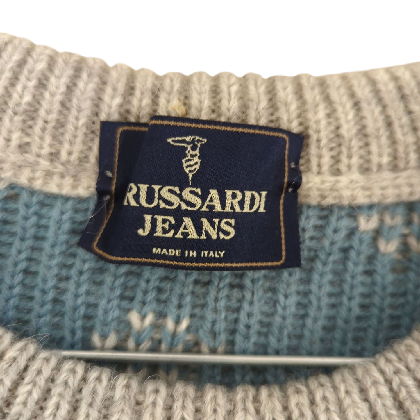 Vintage Russardi Jeans Fair Isle Pattern Wool Sweater - Made in Italy