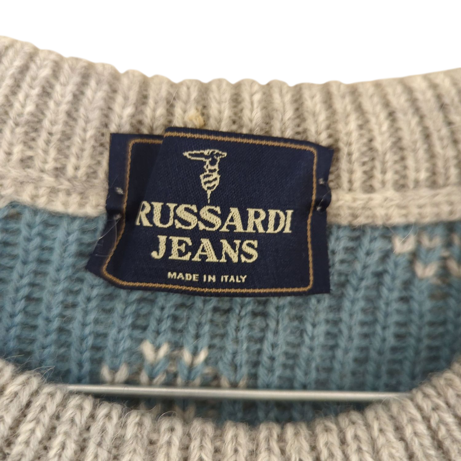 Vintage Russardi Jeans Fair Isle Pattern Wool Sweater - Made in Italy
