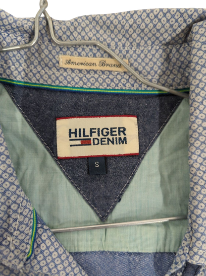 Tommy Hilfiger Denim Blue Pattern Button-Down Shirt - Size S