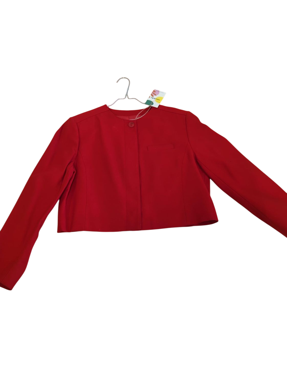 Vintage Red Wool Blend Cropped Jacket - Size 14