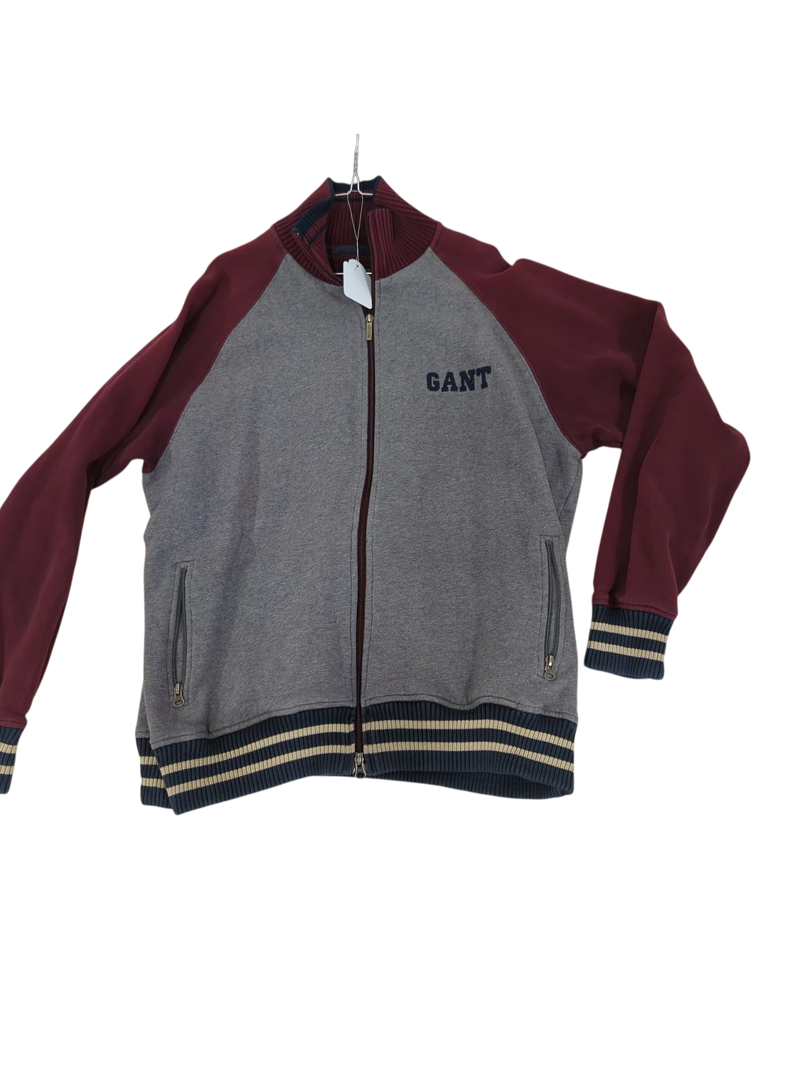 GANT Burgundy & Grey Bomber Jacket - Size XXL