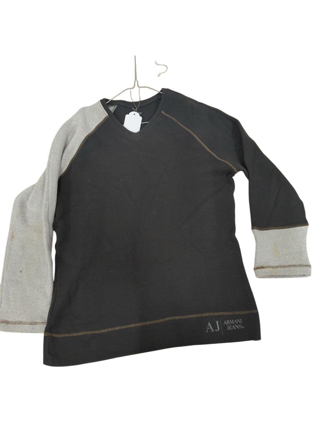 Armani Jeans Black & Grey Sweatshirt - Size 3XL - Made in Italy