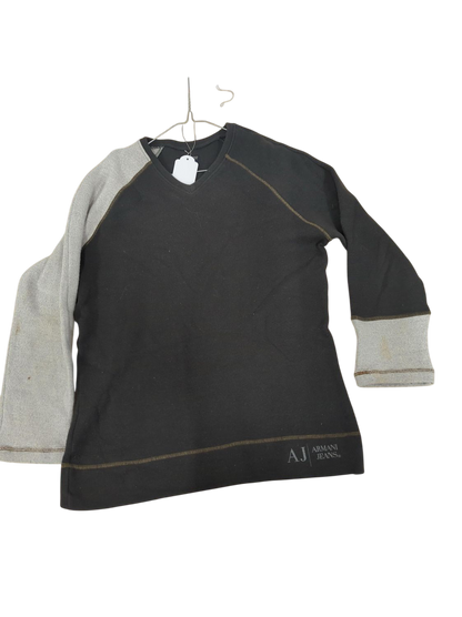Armani Jeans Black & Grey Sweatshirt - Size 3XL - Made in Italy