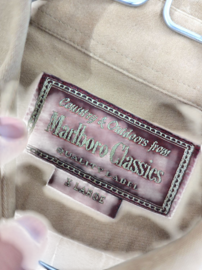 Marlboro Classics Beige Cotton Jacket - Large
