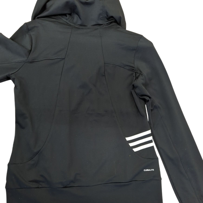 Adidas Black Track Jacket with 3 Stripes - Size M