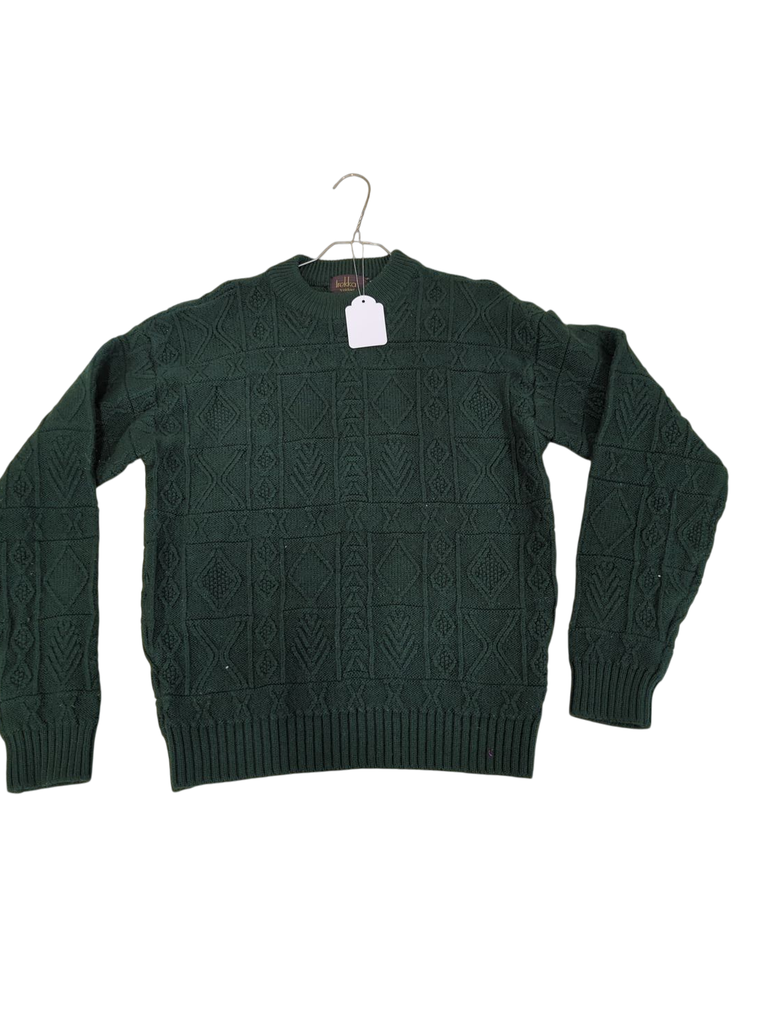 Hekla 100% Wool Green Textured Sweater - Size M
