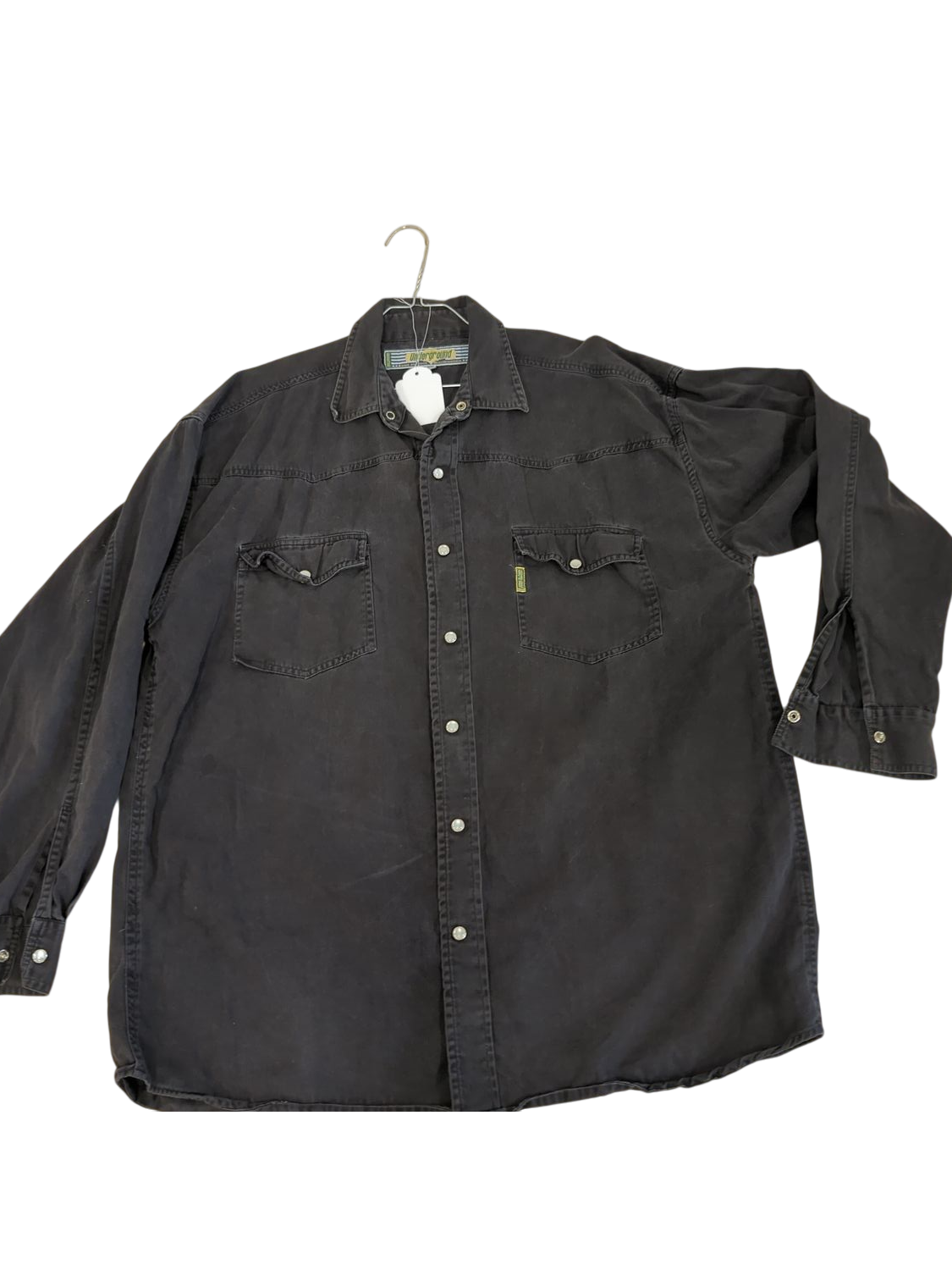 Wrangler Black Denim Button-Down Shirt - Size XL