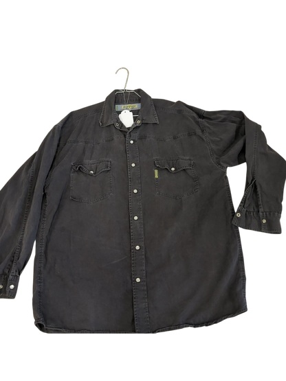 Wrangler Black Denim Button-Down Shirt - Size XL