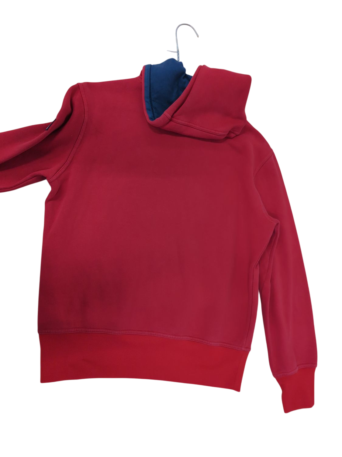FILA Red Hoodie with Navy Collar - Size S