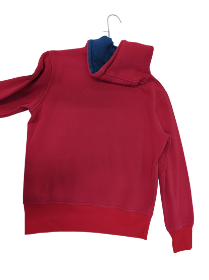 FILA Red Hoodie with Navy Collar - Size S