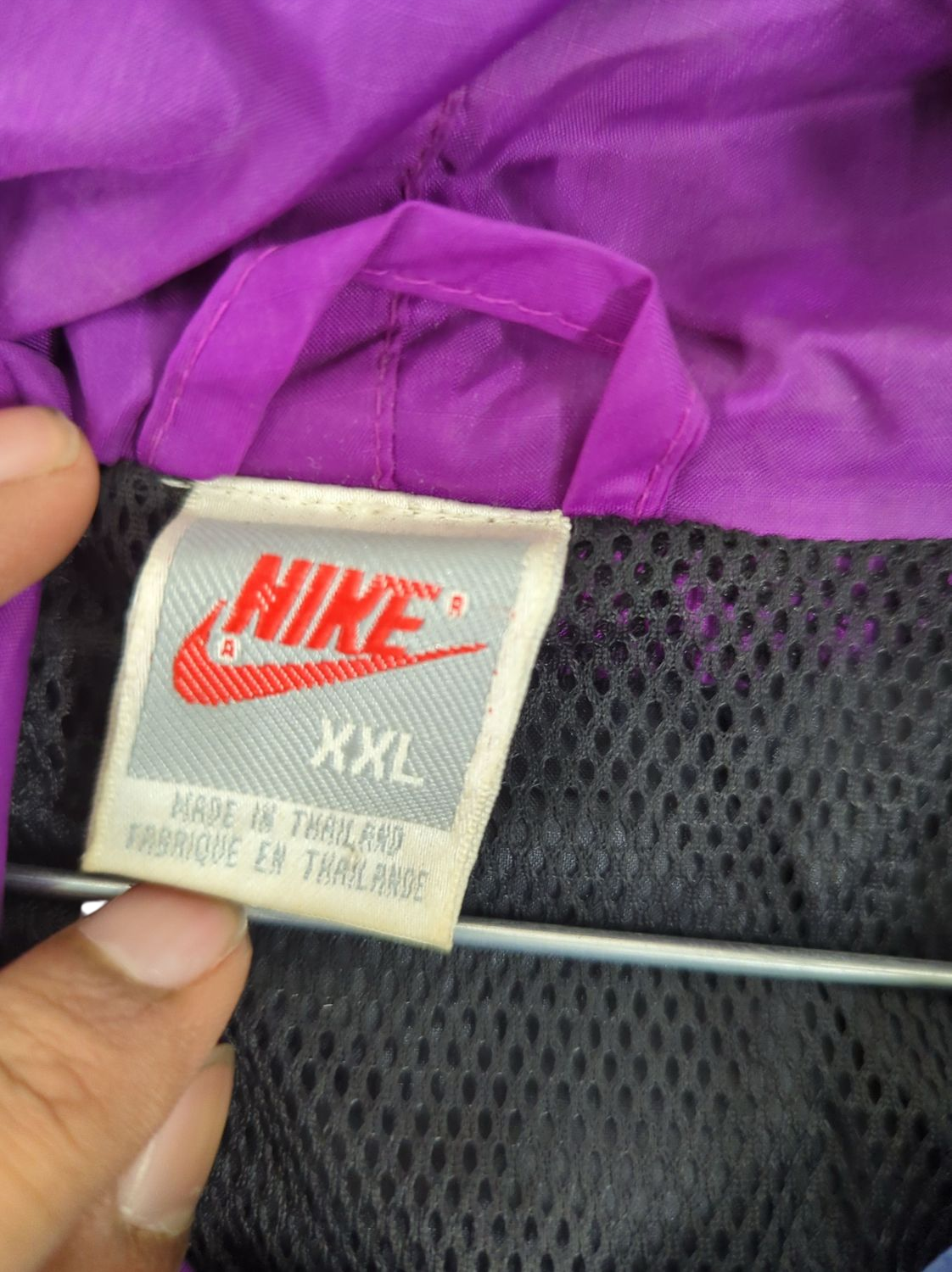 Vintage Nike Windbreaker Jacket - Black/Purple/Blue - Size XXL