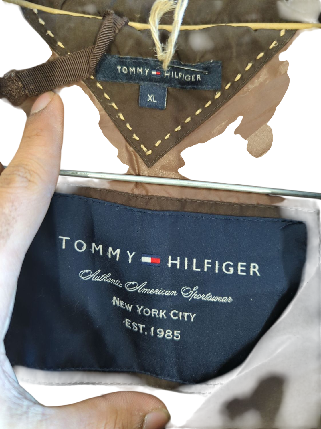 Tommy Hilfiger Brown Down Puffer Jacket - Size XL