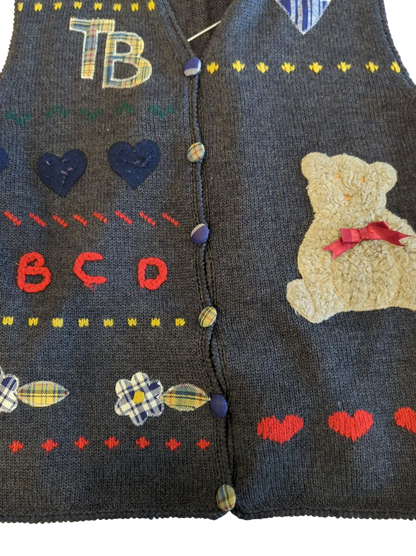 The Teddy Bear Wool Knitted Vest - Cute Children's Sweater Vest