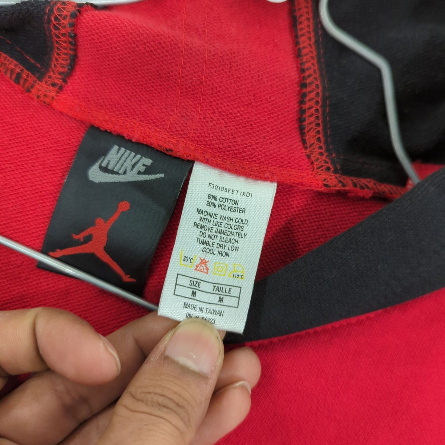 Nike Air Jordan Red & Black Bomber Jacket - Size L