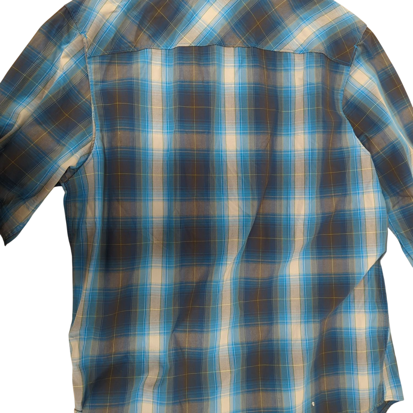 Men's Blue Plaid Button-Down Shirt - Long Sleeve Casual Top