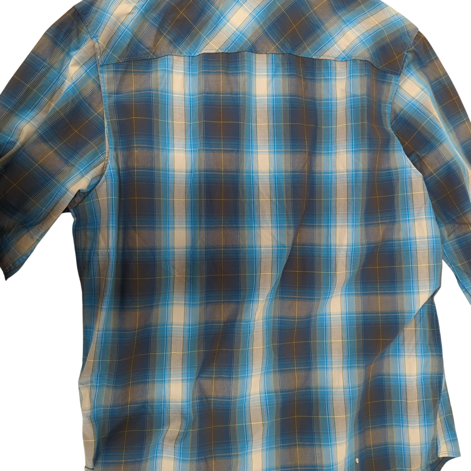 Men's Blue Plaid Button-Down Shirt - Long Sleeve Casual Top