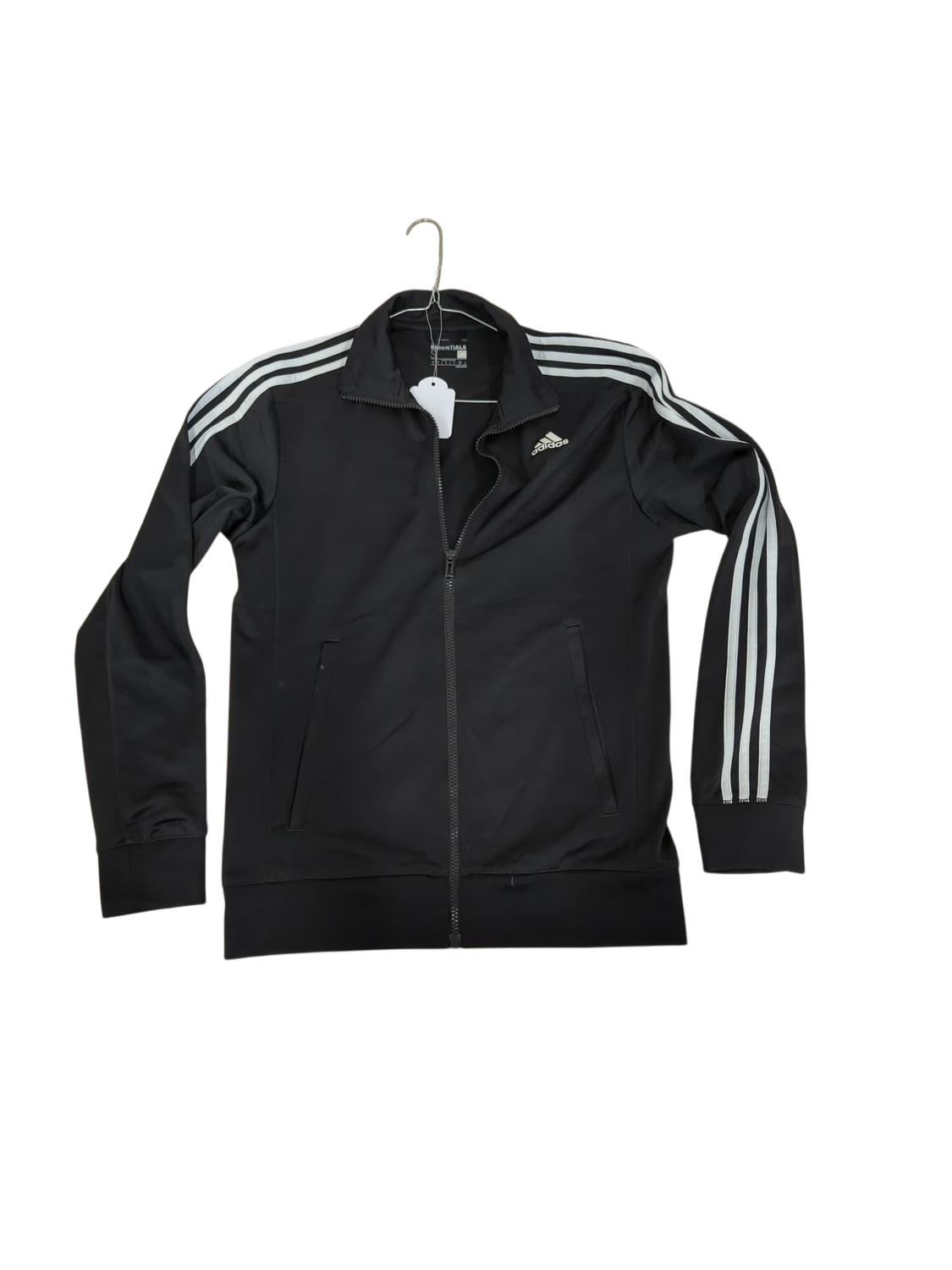 Adidas Black Track Jacket with Three Stripes - Size S