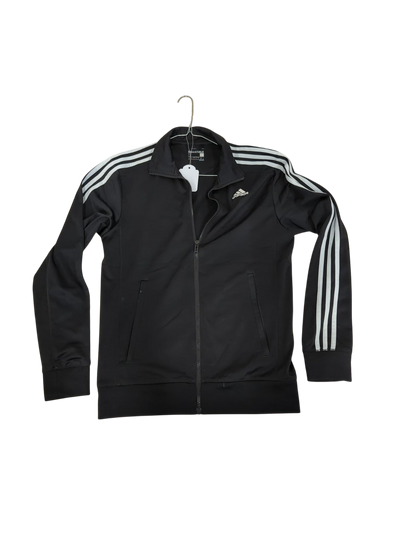 Adidas Black Track Jacket with Three Stripes - Size S