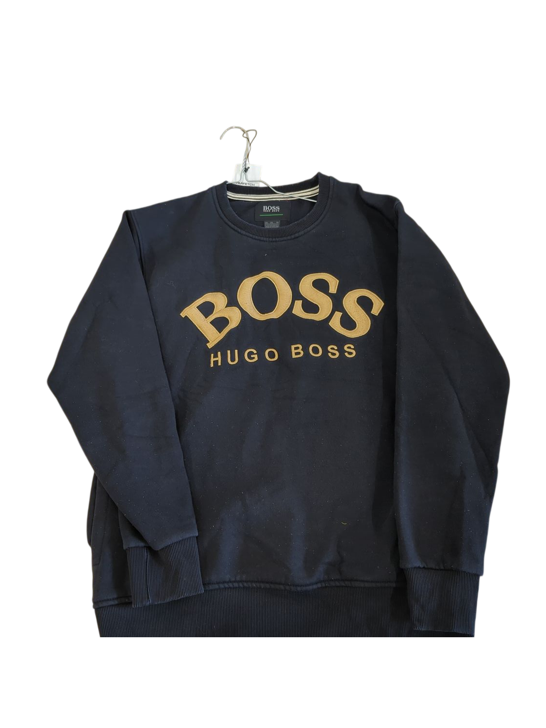 Hugo Boss Black Sweatshirt with Gold Logo - Size 2XL