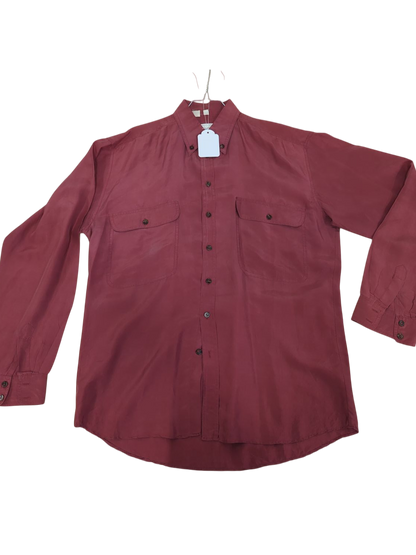 Barisal Burgundy Button-Down Shirt - Long Sleeve