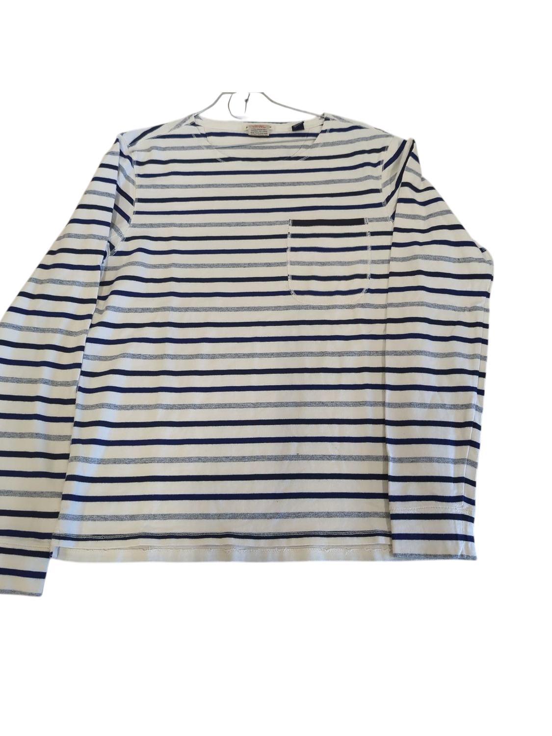 Striped T-shirt with Navy and Grey Lines - Size L