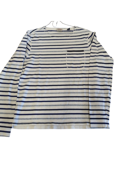 Striped T-shirt with Navy and Grey Lines - Size L