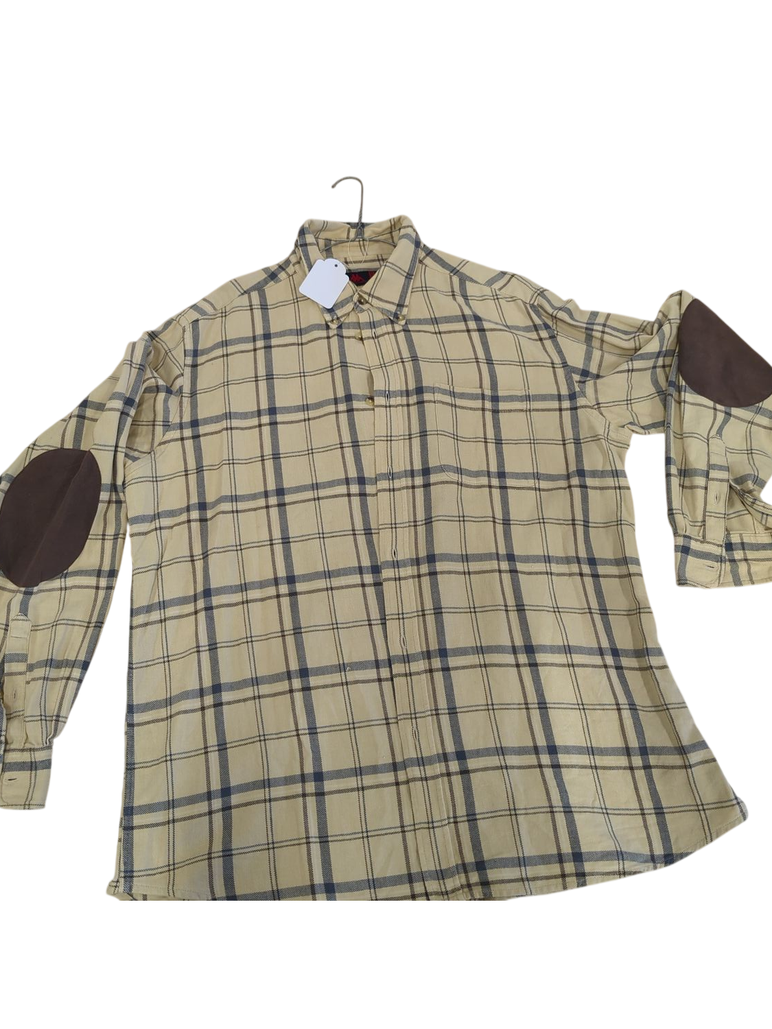 Kappa Checkered Button-Down Shirt with Elbow Patches - Size XXL