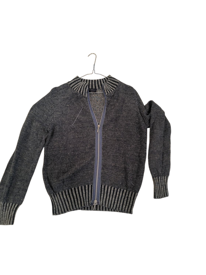 Trussardi Jeans Grey Knit Sweater - Ribbed Cuffs & Hem